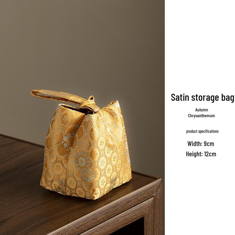 Portable Fabric Bag for Tea Set and Accessories - High-End Chinese Design