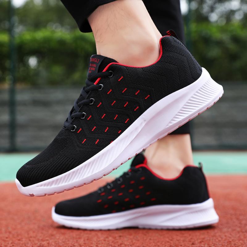 Men's Running Sports Shoes Light Knitted Jogging Shoes Breathable Outdoor Sneakers for Walking Traveling Male Trainers