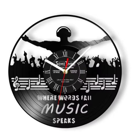 Personalized DJ Name Art Vinyl Record Wall Clock Home Music Club Decoration Wall Watch Custom DJ Name Gift Wall Clock