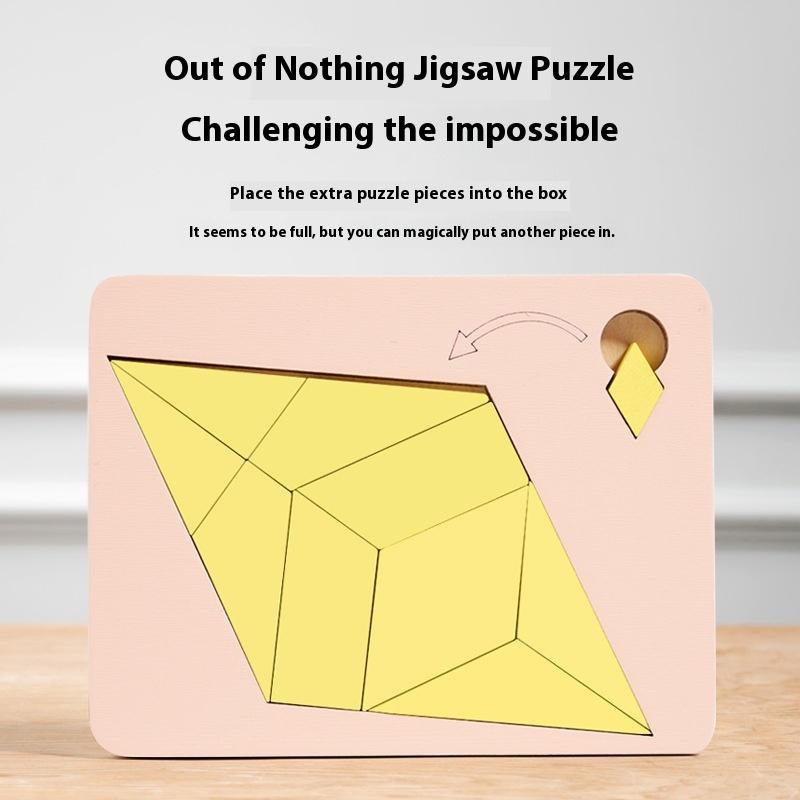 1 Set Kids Toys Wooden Geometric Puzzles Challenge Impossible Brain Burning Decompression Iq Tangram Brain Teasers Jigsaw Puzzle