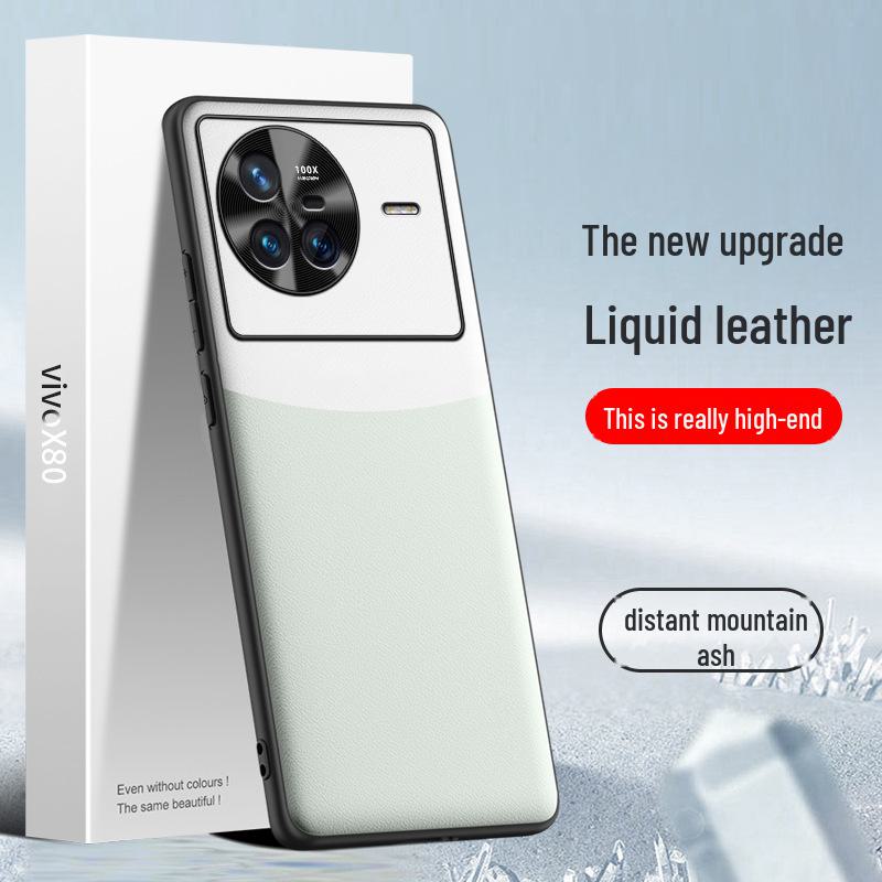 VivoX80 Handyhülle aus Flüssigleder - Sturzsicher, Schmutzabweisende Schutzhülle, Einteilig.