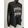 Harley Davidson Women's Halloween Glitter Long Sleeve Shirt Black