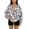 Women's V-Neck Sweatshirt Plush Solid Color Casual Fashion Long Sleeve With Pocketed Pullover Top