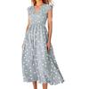 Spring and Summer New Independent Station Women's V-neck Waist Large Skirt Polka Dot Print Dress