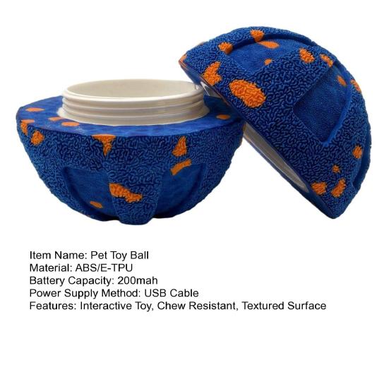 Interactive Dog Ball Toy Electric Vibrating Dog Ball Three Play Modes Textured Smart Bouncing Ball for Medium to Large Dogs Chasing Chewing