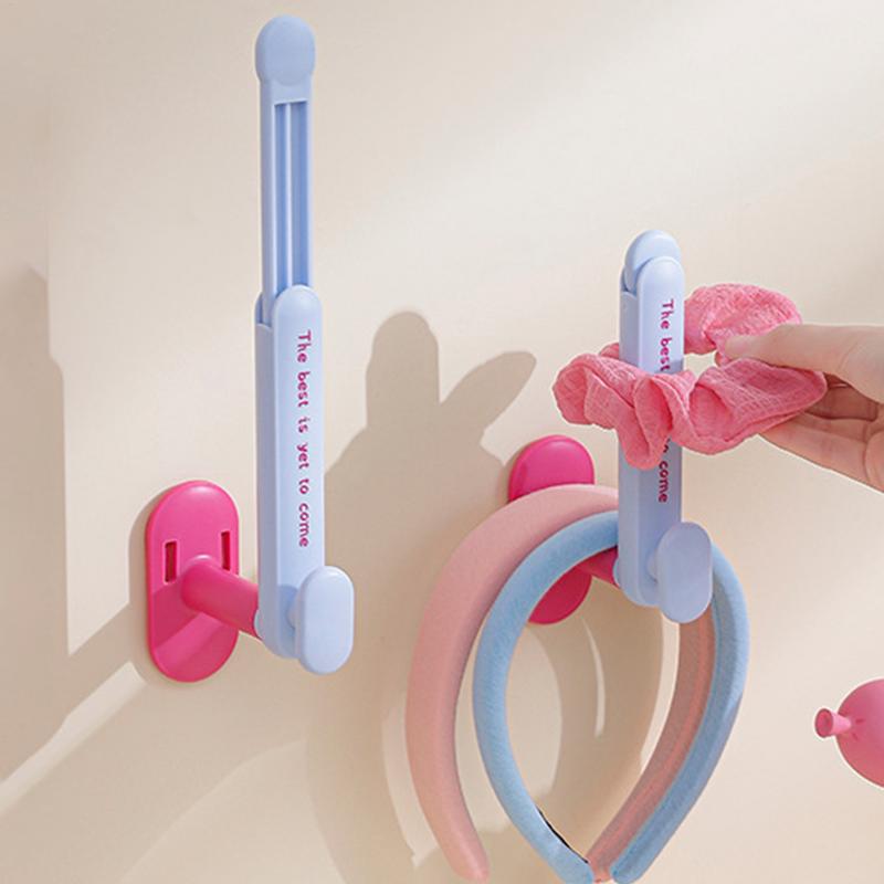 Headband Holder Headband Storage Organizer Wall Mounted Retractable Storage Rack Room Decor Towel Hanger For Hair Accessories