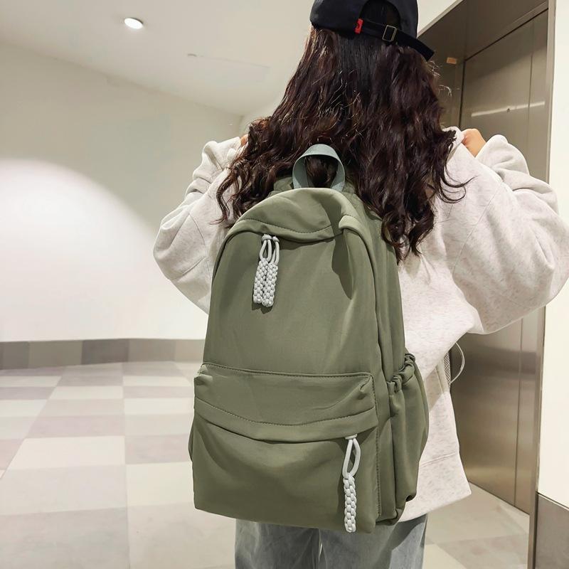 School bag girls' backpack large capacity junior high and high school students simple design niche college student men's backpack