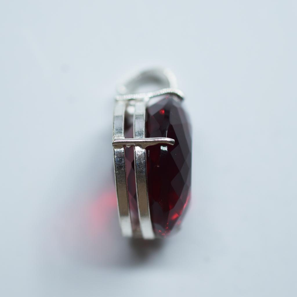 Certified 109.95 Ct Red Topaz Pear 925 Sterling Silver Natural Gem Pendant my-362-k