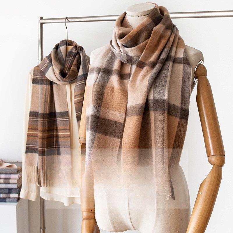 Wool Scarf Women's Winter New British Style Versatile High End Camel Scarf Autumn and Winter