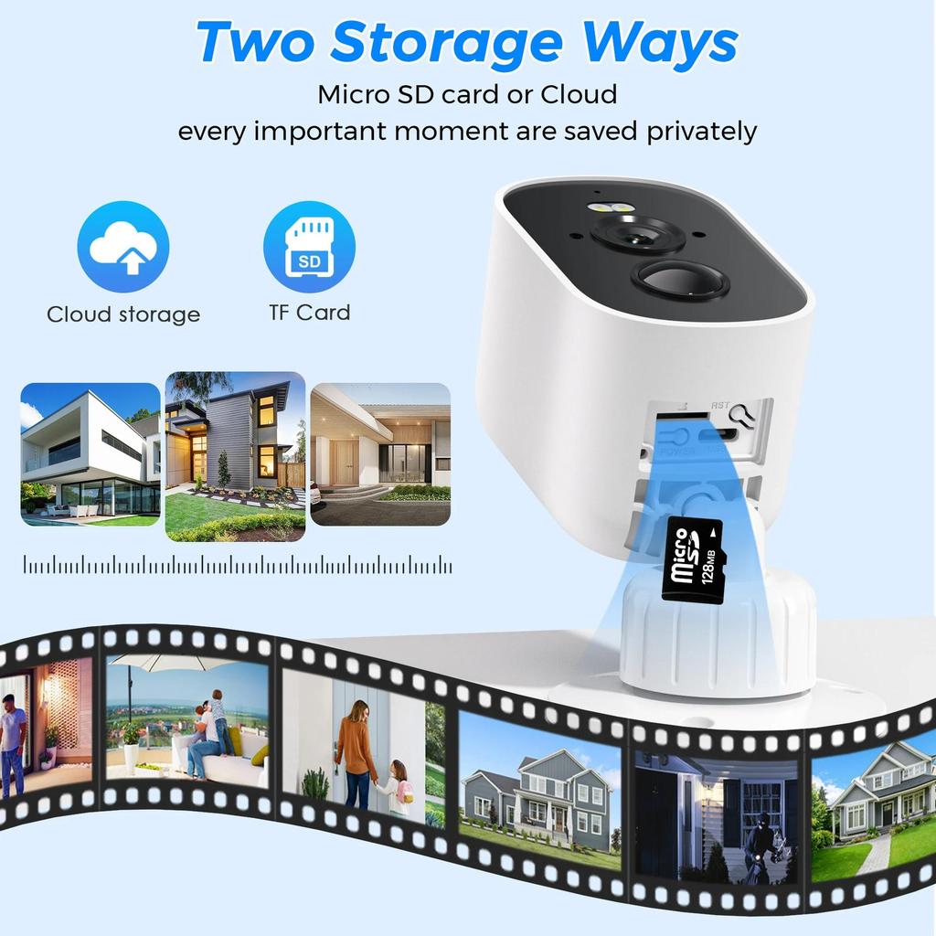 4MP Solar-Powered WiFi Outdoor Surveillance Camera with Night Vision and Baby Monitor Features