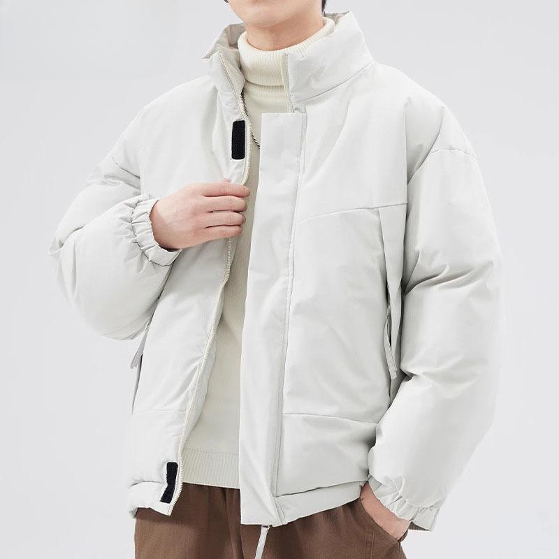 Stand Collar Cotton Coat Men's Winter Thickened Warm Windproof Jacket Men's Trendy Casual Bread Cotton Coat