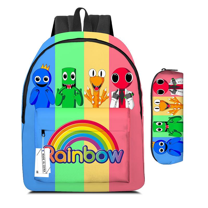 Rainbow Friends Elementary School Bag Two-Piece Rainbow Friends Children'S Cartoon Backpack Pencil Case