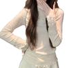 Elegant Women's Slim-Fit Ruffled Turtleneck Long-Sleeve Winter Top