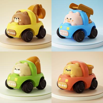 Children's Inertial Cartoon Engineering Vehicle Toys Q Cute Excavator Car Boy 1 To 3 Years Old Baby Toy Car
