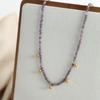 Natural Stone Purple Beaded Handmade Necklace Maillard Accessories Niche Temperament Versatile Personality Collarbone Chain Jewelry Women
