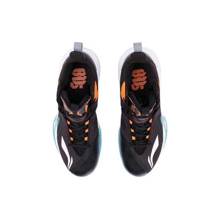 Li Ning Storm 2020 Basketball Shoes Men's Mid Top Black Blue ABPQ045-1