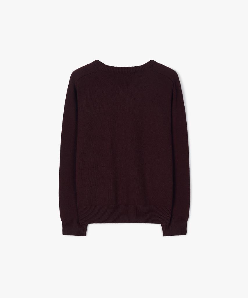 FLAWSROOM Fine Wool V Neck Knit Wine
