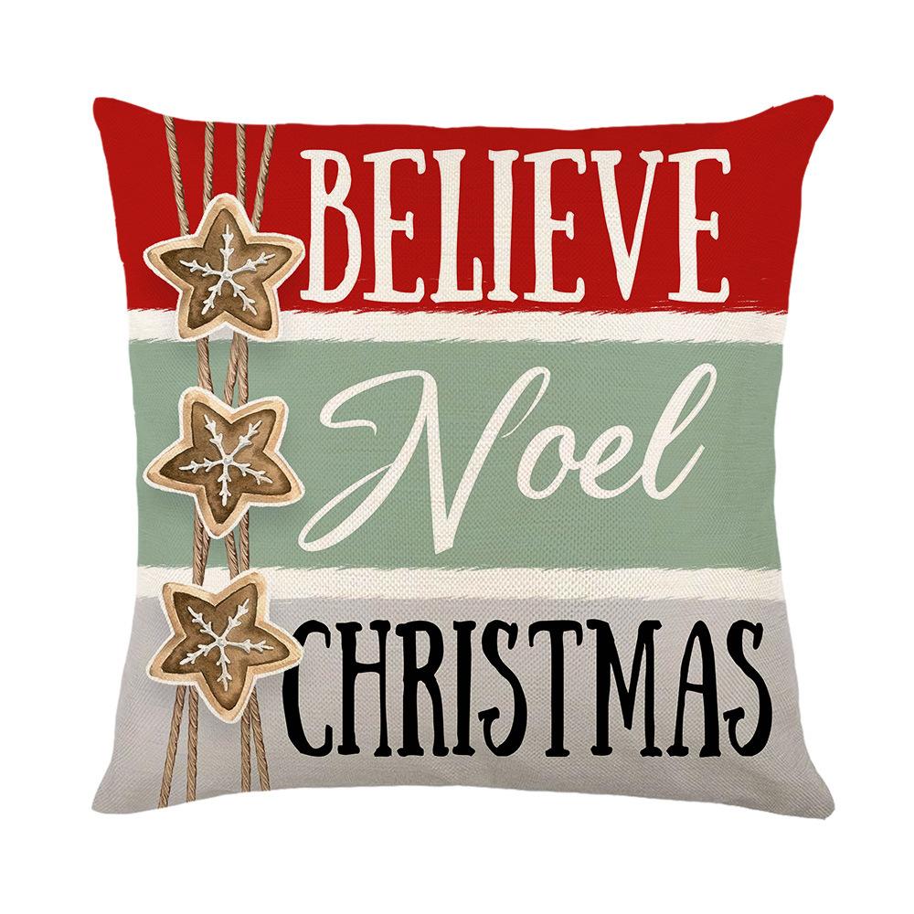 

Рождественская подушка для дома, дивана, праздничный принт, наволочка для подушки, льняная наволочка, украшение 45*45cm JYM369-4