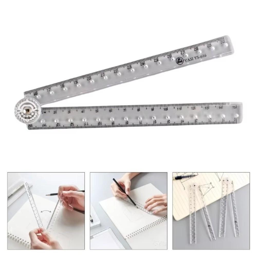 Transparent Acrylic Ruler 30cm Length Plastic Ruler Creative Scale Ruler  Office Use