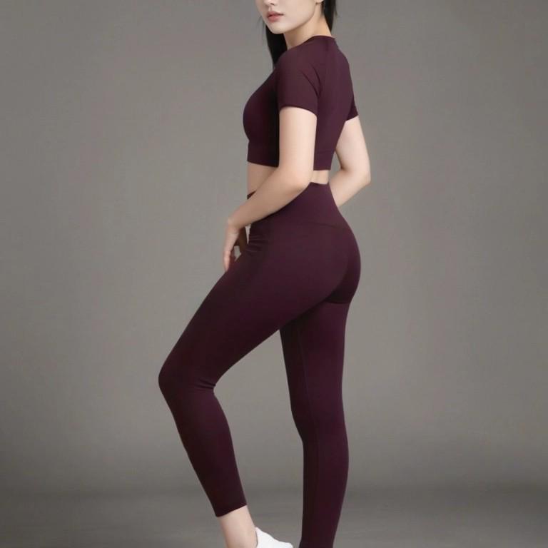 2025 Women's Quick-Dry Yoga & Running Set: Short Sleeve Suit for Hiking, Morning Runs, and Gym Workouts.