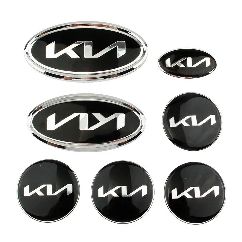 AANO1 Car Front Hood Emblem Rear Trunk Badge Steering Wheel Center Sticker Hub Center Sticker for KIA K3 K5 Sportage R Sorento Carens