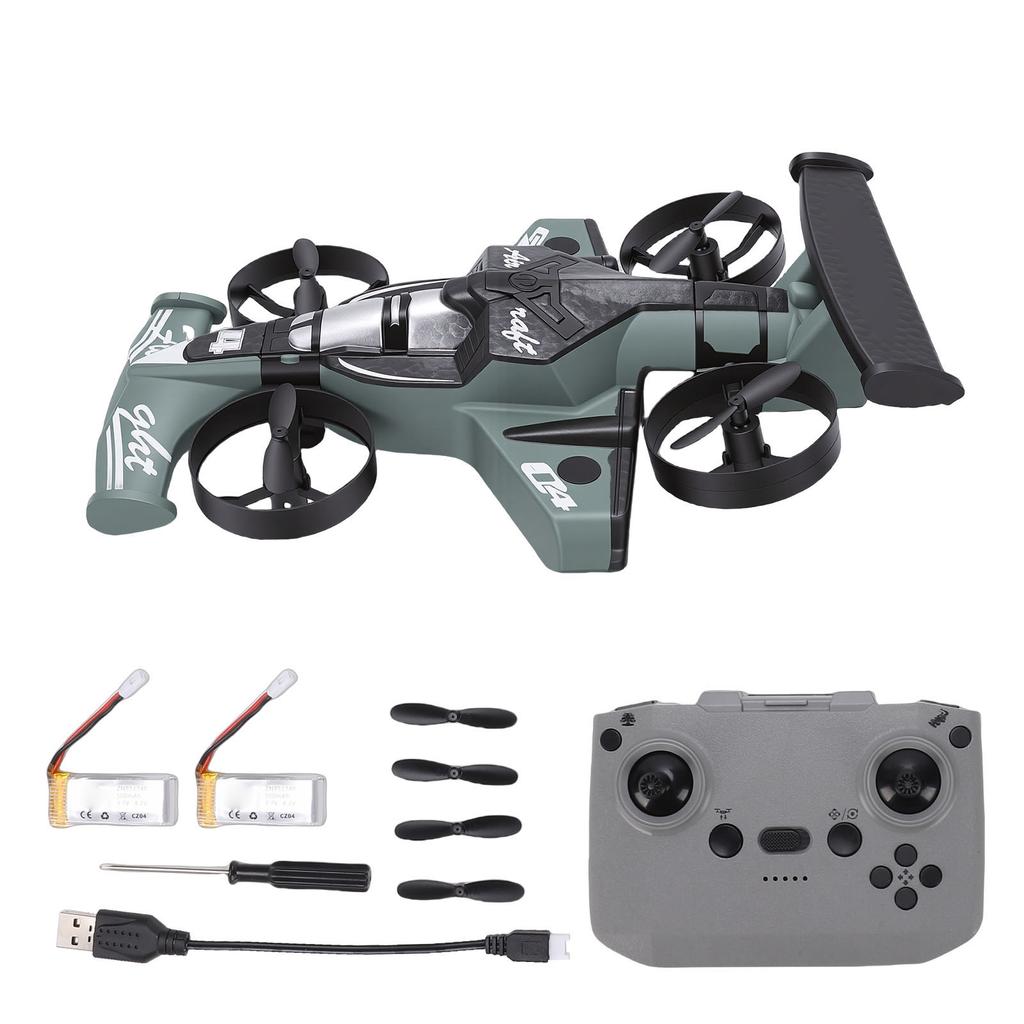 2-in-1 RC Flugzeug Stunt Drift Auto 2,4 GHz Fernsteuerung Quadcopter Fliegendes Auto Spielzeug mit Ein-Tasten-Start