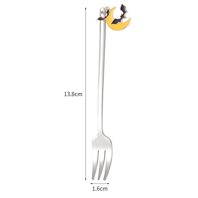 

Набор ложек и вилок в виде тыквы на Хэллоуин Moon Fork серебряный