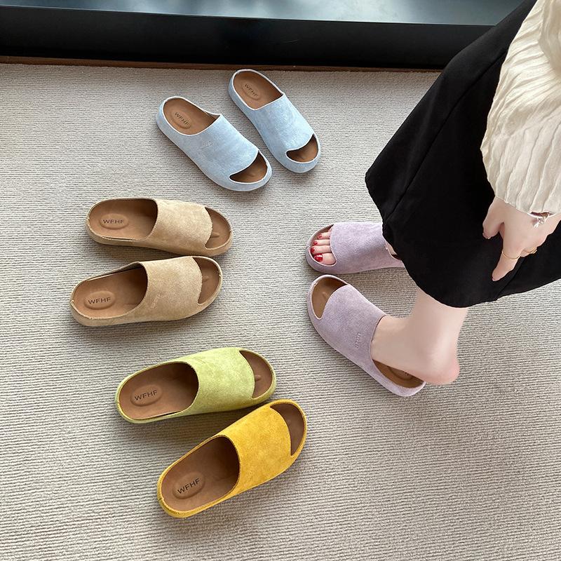 Retro One-word Belt Boken Shoes Women's 2025 Spring and Summer New Soft-soled Casual Versatile Casual Slippers Boken Slippers Women