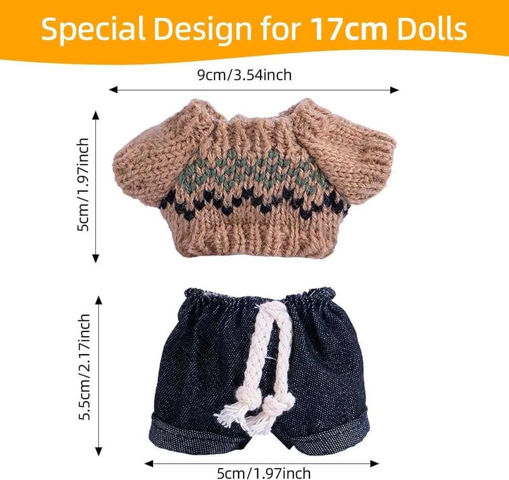 Ruokey Plush Clothes, Outfit Only, 15cm17cm Plush Doll Clothes, Doll Clothes, Plush Doll Dress-Up, Cute Costume, DIY Accessories, Doll Suit,