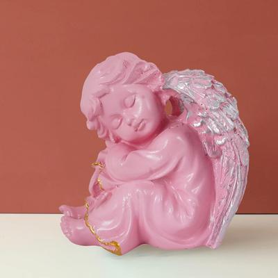 Winged Girl Statue for Home Decor Item | Fairy Girl Statue for Home Shelves Decor Showpiece (Angel Pink )