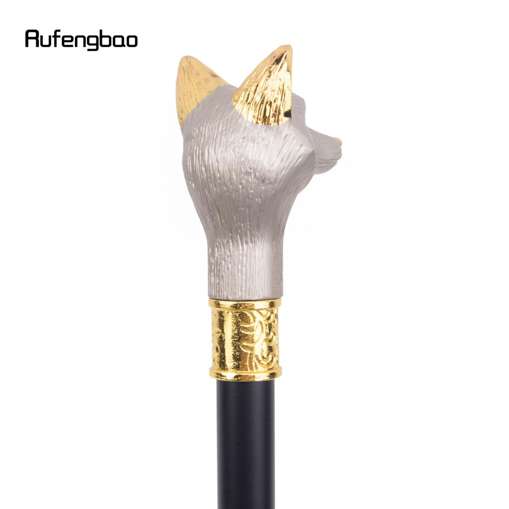 Stříbrný zlatý vlk módní vycházková hůl Dekorativní vycházková hůl Cospaly Vintage Party Módní vycházková hůl Crosier 93cm