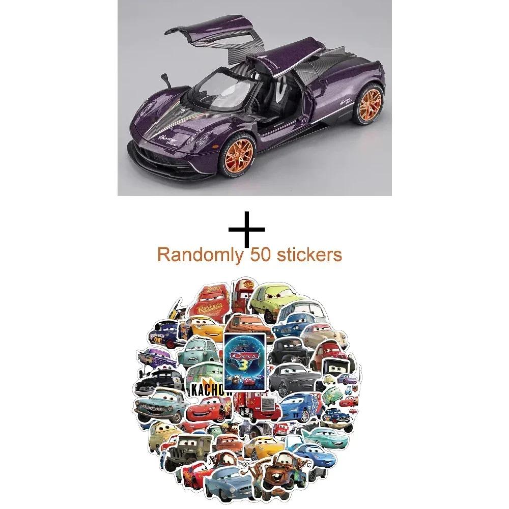 1:22 Pagani Huayra Sports Car Model Toy Alloy Diecast Doors Opened Sound Light Pull Back Miniature Supercar Holiday Kids Gifts