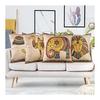Otostar Cushion Cover Set of 4 Linen Material Stylish Cute Print Modern Design with Hidden Zipper for Interior Home Decoration Decorative Pillow