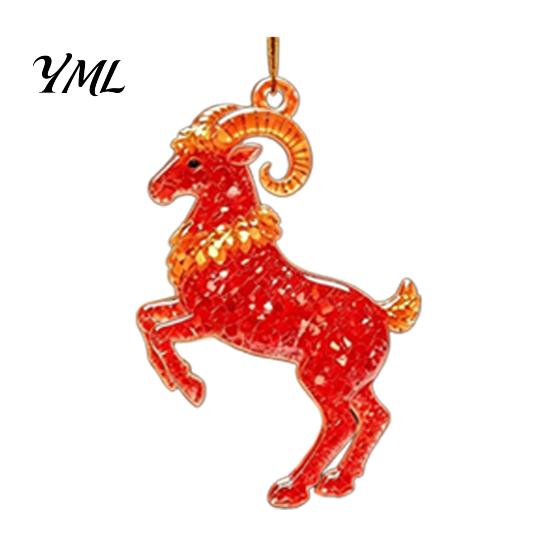 Christmas Gift for Friends Goat Tree Hanging Ornaments, Decorative 2D Flat Acrylic Themed Craft Supplies Pendant Holiday Party Home Decor, Lightweight