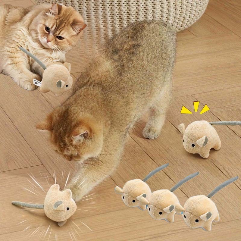 Electric Plush Mouse Catnip Cat Toy Intelligent Self-Playing Kitten Toy Bite-resistant Interactive Cat Toy Supplies