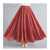 QICED Forest Girl's Artistic Plus-size Cotton and Linen Skirt, Elastic Waist A-line Skirt, Long Solid Color Ethnic Style Large Skirt, 24 Colors