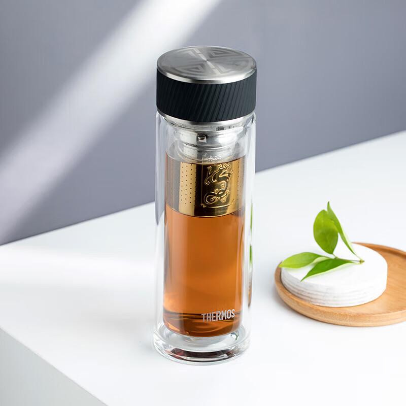 THERMOS Double-Layer Glass Tea Infuser Bottle 400ml