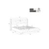 Lit - MUVOE - 180x200 cm - Rembourré en velours - Tête de lit avec rivets - 2 places