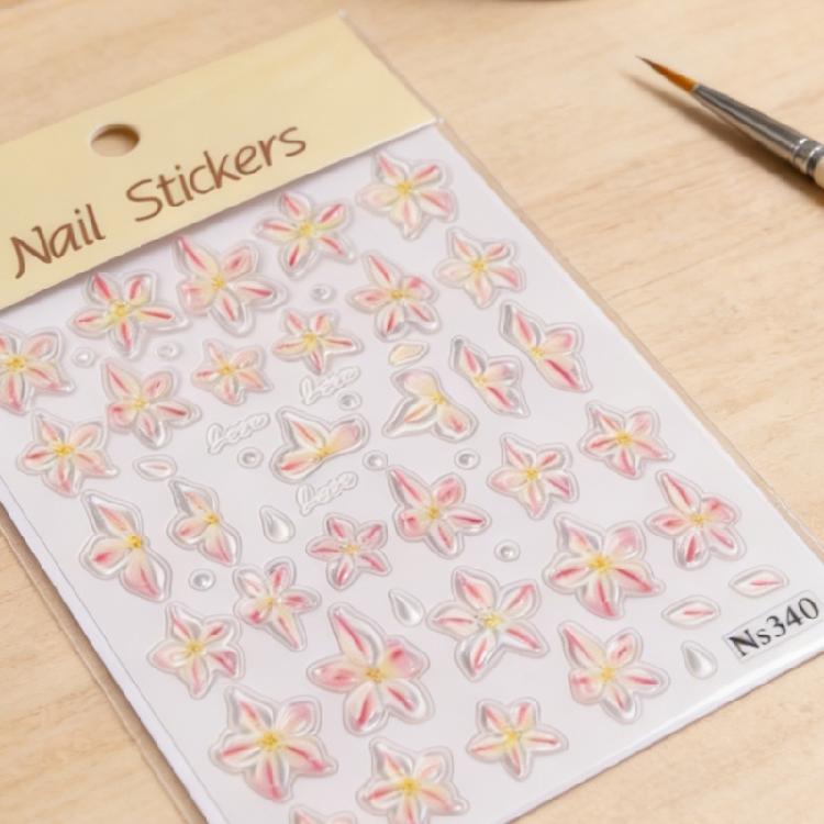 Stylish Shell Glow Flower Nail Stickers 5D Realistic Look High Quality Material Comfortable Wear All Day