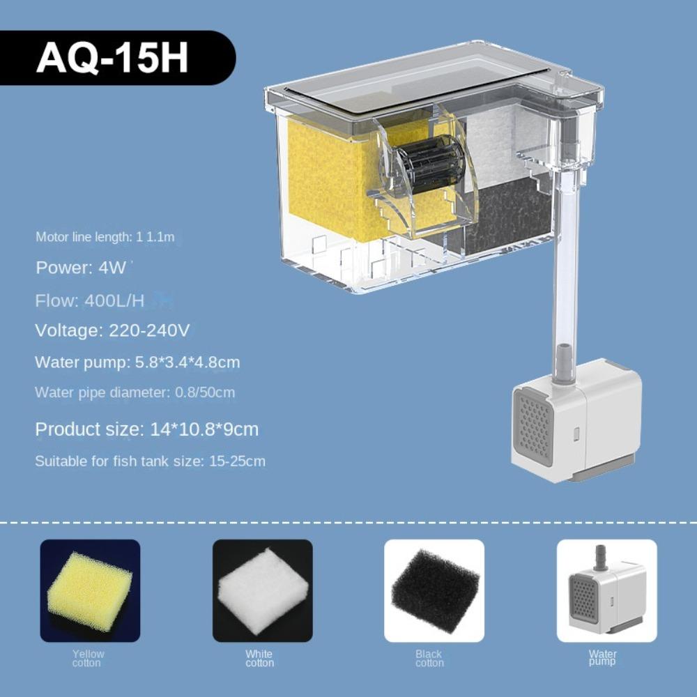 Ścienny Akwarium Cichy Wbudowany Filtr Kaskadowy Pudełko Cyrkulujące Z Pompą Wodną Cyrkulujący Oczyszczacz Wody do Domu