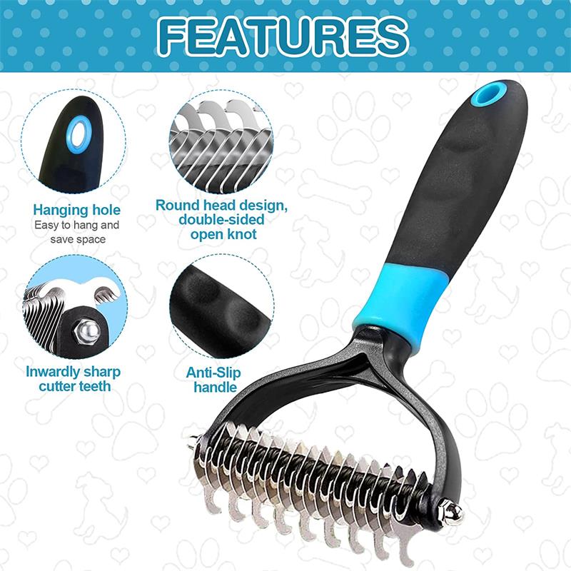 Pet Dog Comb Hair Remover Cat Comb for Long Hair Curly Dogs Cats  Removal Undercoat Pet Brush Rake Dematting Brush Dog Supplies