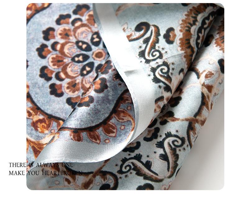 Mulberry Silk Women's Autumn Print Square Scarf: High-End Luxury Fashion Neck Scarf & Shawl