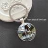 Running Horse Keychain Single-Sided Glass Cabochon Horse Pattern Animal Key Ring Equestrian Accessories For Men Women