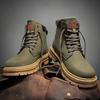 Rhubarb Boots Autumn Leather Martin Boots High-top Outdoor Tooling Casual Trendy Shoes Men