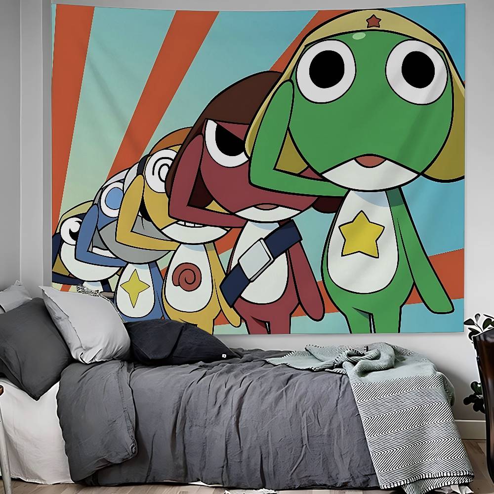 Cartoon Funny Keroro Gunsou Frog Printed Large Wall Tapestry Hanging Tarot Hippie Wall Rugs Dorm Home Decor