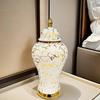 Gold Marble General Jar Porcelain Bottle Ginger Jar Ceramic Storage Tank White Gold Vase Flower Vase Home Decoration Accessories