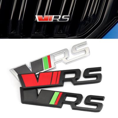 Metalen auto achterkofferbak badge sticker front grill VRS embleem logo voor Skoda VRS Octavia 1 2 3 Rapid Kodiaq Karoq Fabia Kamiq Superb