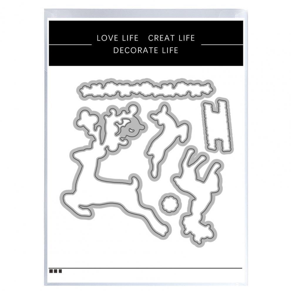 Reusable Rubber Stamps Acrylic Stamps Christmas Themed Stamp Die Set Goat Truck Snowflake Cutting Dies Diy Card Making