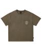 Peullukeu Rivet Pocket Pigment Workwear Short Sleeve T-Shirt Brown Fst739