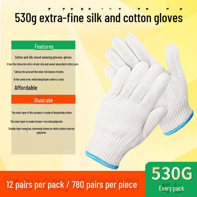 Cotton Yarn Work Gloves for Construction and Labor Protection